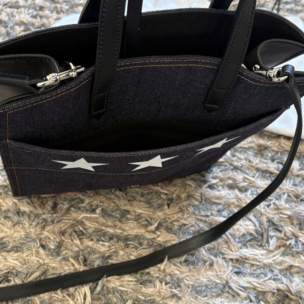 Givenchy Star Denim Leather Tote, Leather Handles, Removable Strap + Zip Pouch - Picture 6 of 15
